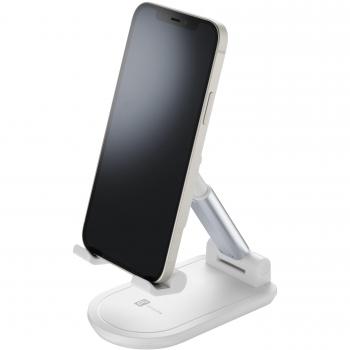 Soporte de Mesa Ajustable y Plegable para Móviles y Tablets - Blanco