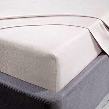 Sleepdown Sábana Bajera Ajustable 100% algodón Cepillado Franela de Lujo Suave y Acogedor Bolsillo Profundo 32 cm 32 cm 12.6 cm - Blanco - Doble