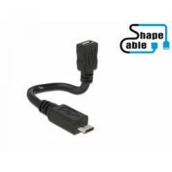 Cable USB 2.0 Micro-B Macho a Micro-B Hembra OTG 0.15 m Negro
