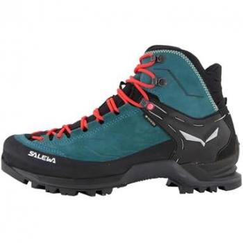 Salewa Botas de Senderismo Mountain Trainer Mid Goretex Mujer 42.5 Negro Verde Azulado Rosa