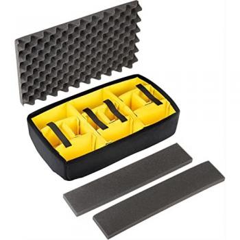 Divisores inferiores Peli Air 1535, Set de divisores acolchados, accesorio original para maletas Peli Air, compatible con: Peli Air 1535, color: negro/amarillo