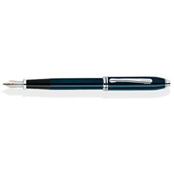 Cross Townsend - Pluma Estilográfica, Plumín Fino, Laca Cuarzo Azul
