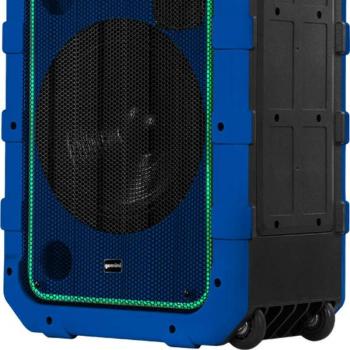 Gemini MPA-2400BLU Portable Splashproof Trolley Speaker - 240W Rechargeable Bluetooth, Blue