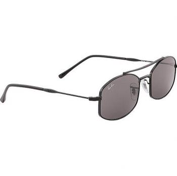 Ray-Ban RB3719 002/B1 Men's Oval Metal Sunglasses Black Size 54