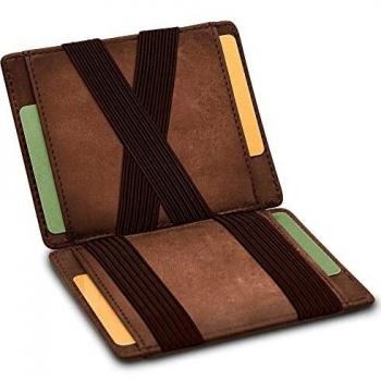 GenTo® LAS VEGAS - Cartera con y sin bolsillo para monedas - Protección RFID NFC probada - Cartera mágica - Magic Wallet - Incluye caja de regalo - Cartera inteligente - Cartera para hombres y mujeres