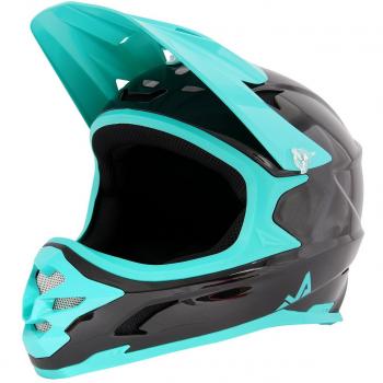 Trick X Send It Casco Integral Bicicleta Mixta, Color Turquesa, tamaño 56-58 cm