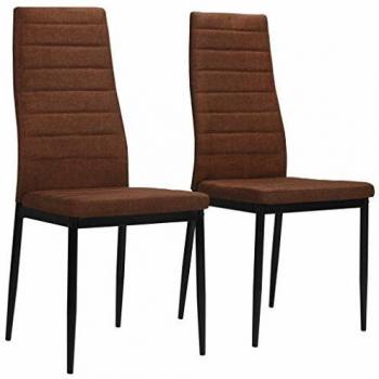 vidaXL 2X Sillas de Comedor Tela Marrones Mobiliario Articulos de Casa Hogar