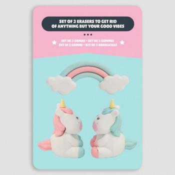 Set de Gomas de Borrar Temática Unicornio Mr. Wonderful - Pack Papelería 12x1x18 cm