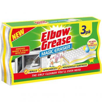 Esponja Mágica Elbow Grease - Pack de 3 Unidades para Manchas Difíciles y Suciedad en Múltiples Superficies
