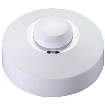 Garza - Detector de movimiento por Microondas de Techo, Tiempo y luminosidad regulables, Ángulo detección 360°, Blanco
