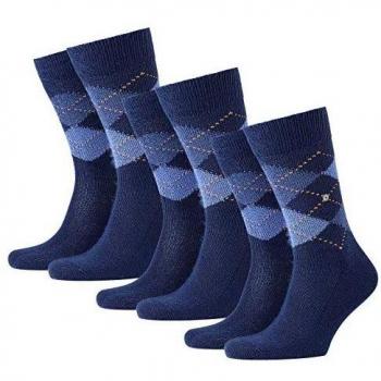 Burlington Preston Extra Soft Feeling Argyle Socks - Navy/Blue - Size: 6.5-11 Mens