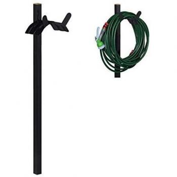 Enrollador de Manguera de Pie para Jardín, Capacidad para 61m, Carrete de Acero, Dimensiones 107,5 x 25 x 18 cm, Color Negro