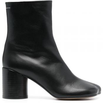 MM6 Maison Margiela Women's Leather Ankle Boots in Black | Size 35 | S59WU0235P3628T8013