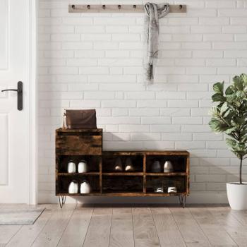 Zapatero Humo 102x36x60 cm Madera multicapa Marrón