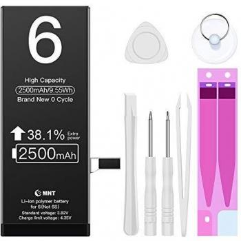 ZMNT Batería para iPhone 6 2250 mAh, Reemplazo con una Mayor Capacidad Que Otras baterías, Herramientas Completas de reparación Profesional, Instrucción, 1 año de Garantía