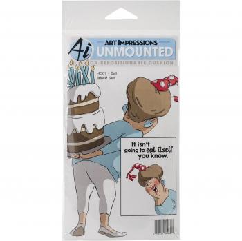 Art Impressions Front-N-Backs Cling Rubber Stamp 7X4-Eat Itself