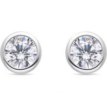 Pendientes de Plata de Ley 925 con Circonita Brillante acabados en rodio - Luxenter Essential Redder