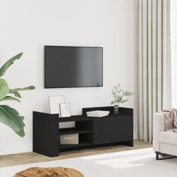 Mueble para TV madera contrachapada negra 100x35x40 cm, Soporte de TV, aparador de TV, Mueble HiFi, Banco de TV, Armario para TV