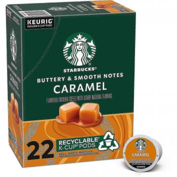 Starbucks Light Roast Caramel Coffee K-Cup Pods, 22 Count