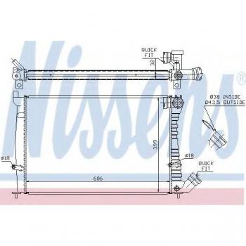 Radiador Nissens 61338A para refrigeración del motor