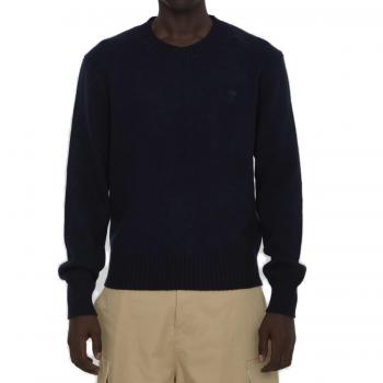 Ami Paris Men's Regular Fit Navy Cashmere Heart Logo Sweater - Size Small