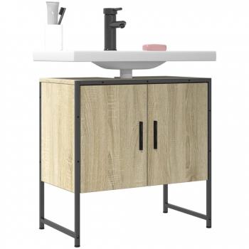 Mueble de baño de roble Sonoma 60x33x60 cm de madera multicapa Vidaxl Marrón
