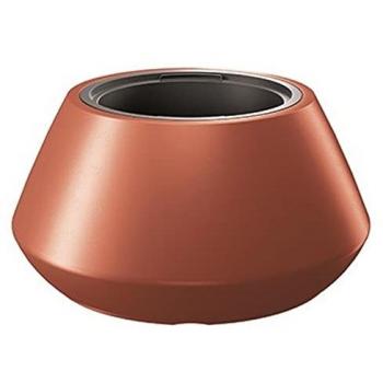 Maceta HEOS 56L con Depósito - 582x582x300 mm - Color Blanco y Cobre - Ideal para Decoración