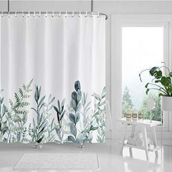 Guiffly Cortina Baño, Cortina de Ducha Resistente al Moho Poliéster, Cortina Baño con 12 Agujeros Reforzados para, Impermeable Lavable Shower Curtian, 180x180 cm