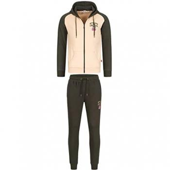 Chándal Lonsdale Stretton Hombre Ajuste Slim Color Oliva/Beige