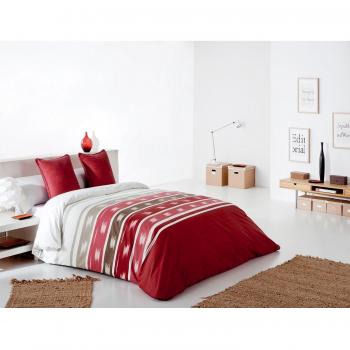 Reig Martí Tamika - Juego de funda nórdica estampada, 3 piezas, para cama de 135 cm, color burdeos