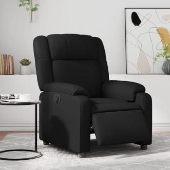 Sillón reclinable eléctrico de cuero sintético en color negro, crema y marrón, ideal para dormitorio, cómodo y relajante