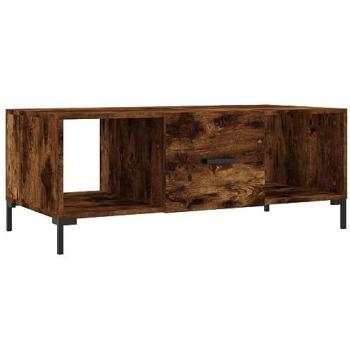 Mesa de centro madera contrachapada roble ahumado 102x50x40 cm Marrón
