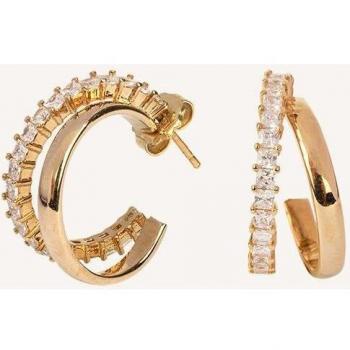 Pendientes Vidal & Vidal G3580 - Aros Essentials en oro 18 Kt con circonitas, diseño exclusivo para mujeres