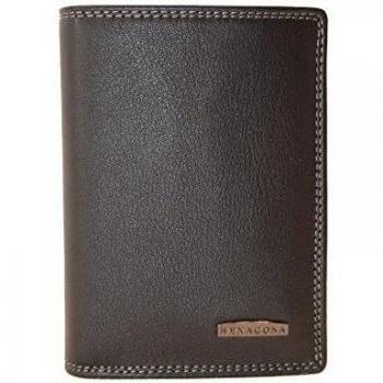 Hexagona Paris Europea-para Hombre-con protección RFID-Colección Sensation-Negro-en Piel de Vacuno Suave Cartera, Taille Unique