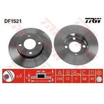 Disco de freno TRW DF1521 frente, completo, 1 pieza