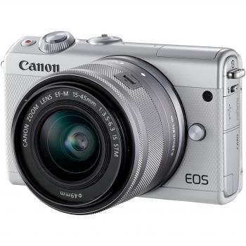 Canon EOS M100 Mirrorless Camera with EF-M 15-45mm IS STM Lens - White