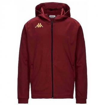 Sudadera Kappa Grevolo con Cremallera para Niños, Felpa Suave y Medias KAPPA4SOCCER en Color Rojo Granata