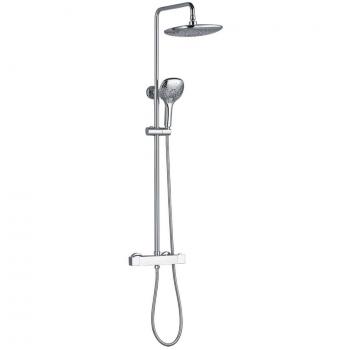 Desfau Plateada 38ºC Termostatica Columna de Ducha Conjunto de Ducha Ducha Barra Sistema de Ducha Ducha de Mano Ducha de Lluvia Set de Ducha Alcachofa de Ducha