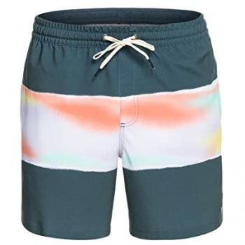 Bañador Quiksilver Surfsilk Air-Brush 17 para hombre en color verde, modelo Eqyjv04011-Bsl6, con diseño de colores azul marino, lila y rosa, talla L