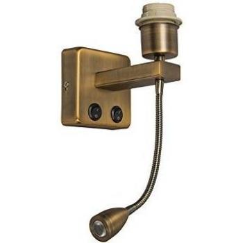Lámpara de pared bronce LED con brazo de lectura - Brescia Combi