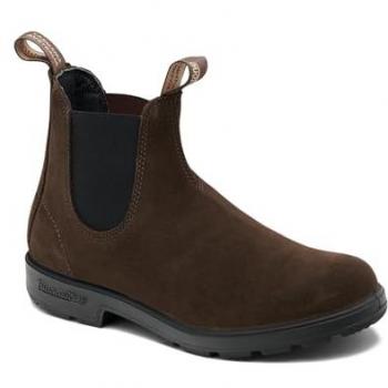 Unisex Brown Suede Chelsea Boots - Blundstone Comfort Style Size 7 US