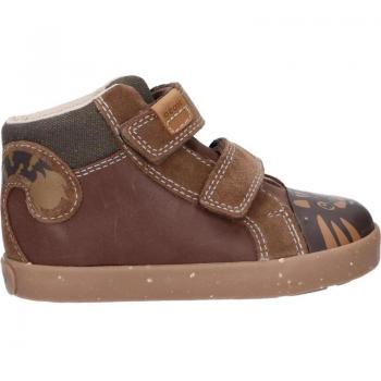 Botines de Niño GEOX B26A7A 022CL B KILWI C6215 BROWN-DK con diseño moderno, material exterior de piel, suela antideslizante, cierre de velcro para fácil ajuste y comodidad