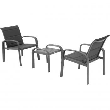 Conjunto de jardín metálico: 2 sillones + mesa