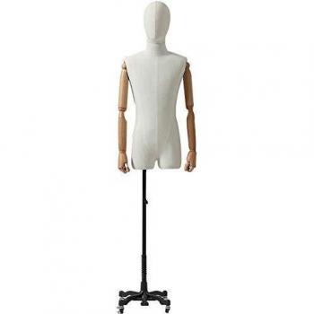 Tailors Dummy maniquí Maniquí Masculino Torso Cuerpo Realista Torso Humano Forma de Vestido Pantalones Ajustables en Altura Mostrar, 2 Colores
