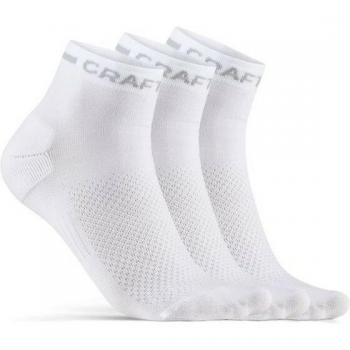 Craft Core Dry Mid Running Socks 3 Pack - white - Size: 43-45