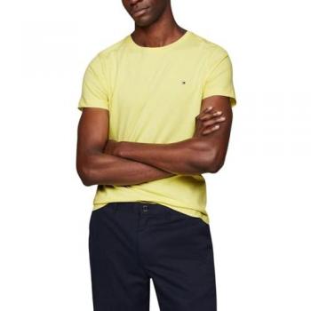 Camiseta de Hombre Tommy Hilfiger Stretch Amarilla de Algodón Orgánico Manga Corta