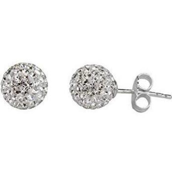 VIDAL & VIDAL Pendientes Plata bola cristal blanca