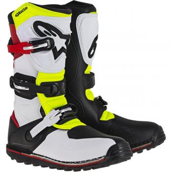 Alpinestars Tech T Off-Road Trial Boots - White/Red/Fluo Yellow/Black, Size 47