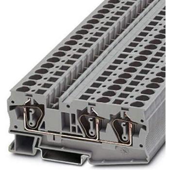 Quick Wiring Push-In Screwless Din Rail Feed-Through Terminal Block Connector ST 6-TWIN 3 Poles 50 pcs