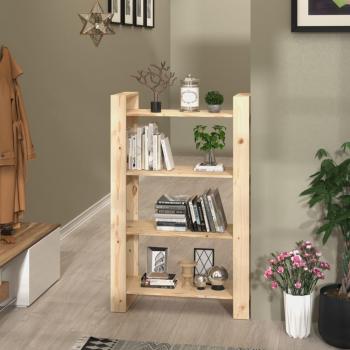 Estantería divisor de espacios madera pino 80x35x125 cm natural, blanco, gris - mueble de almacenaje para oficina, estudio, sala de estar y dormitorio